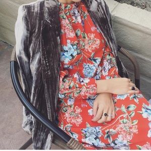 H&M Grey Velvet Blazer